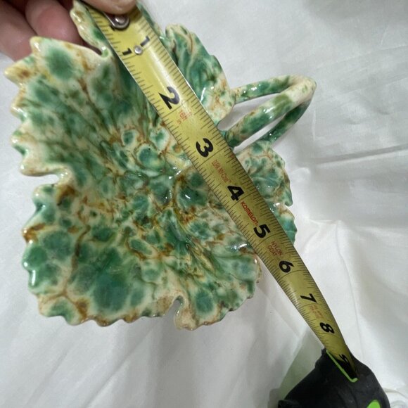 Hobbiest Ceramic Leaf Dish Mottled Glaze 1993 Vintage Retro Boho Candy Trinket - Picture 7 of 8